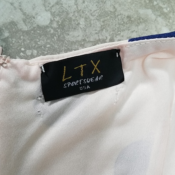 LTX Sportswear Pink Navy Polka Dot Dress L - Picture 4 of 6